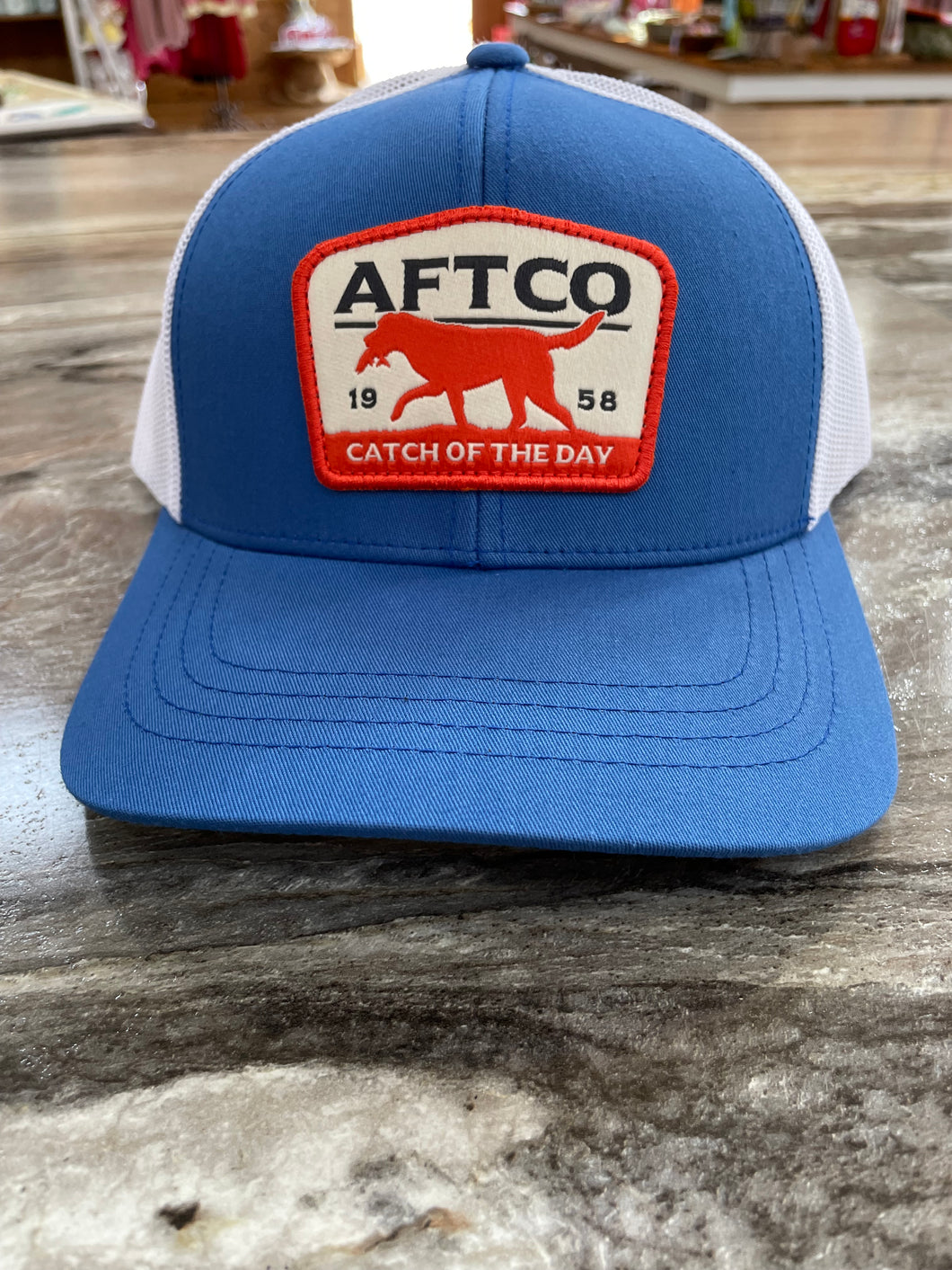 AFTCO Men's Fetch Low Profile Trucker Hat Blue
