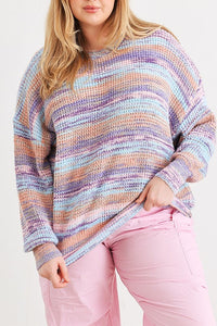 Plus Multi Crochet Sweater