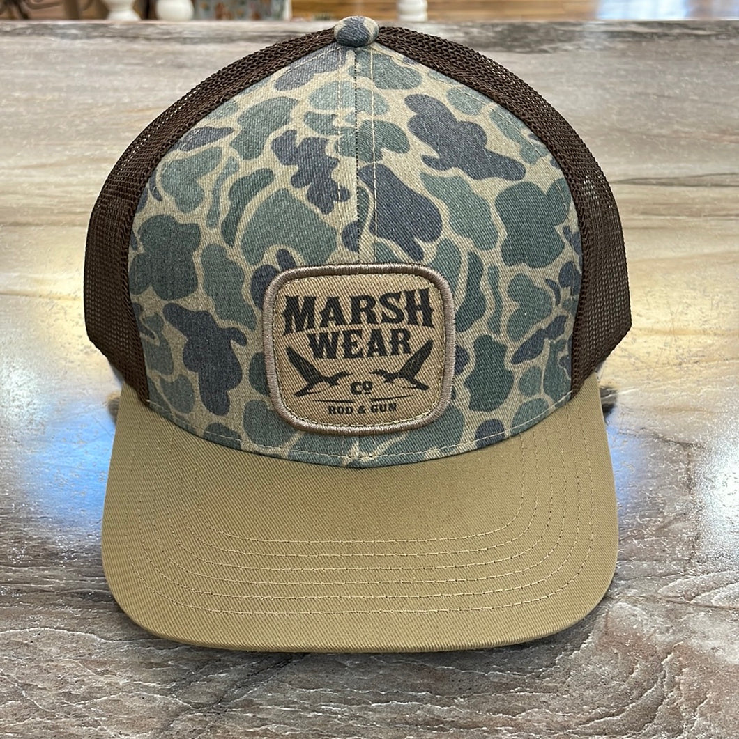 Marsh Wear Daffy Trucker Hat Green Camo