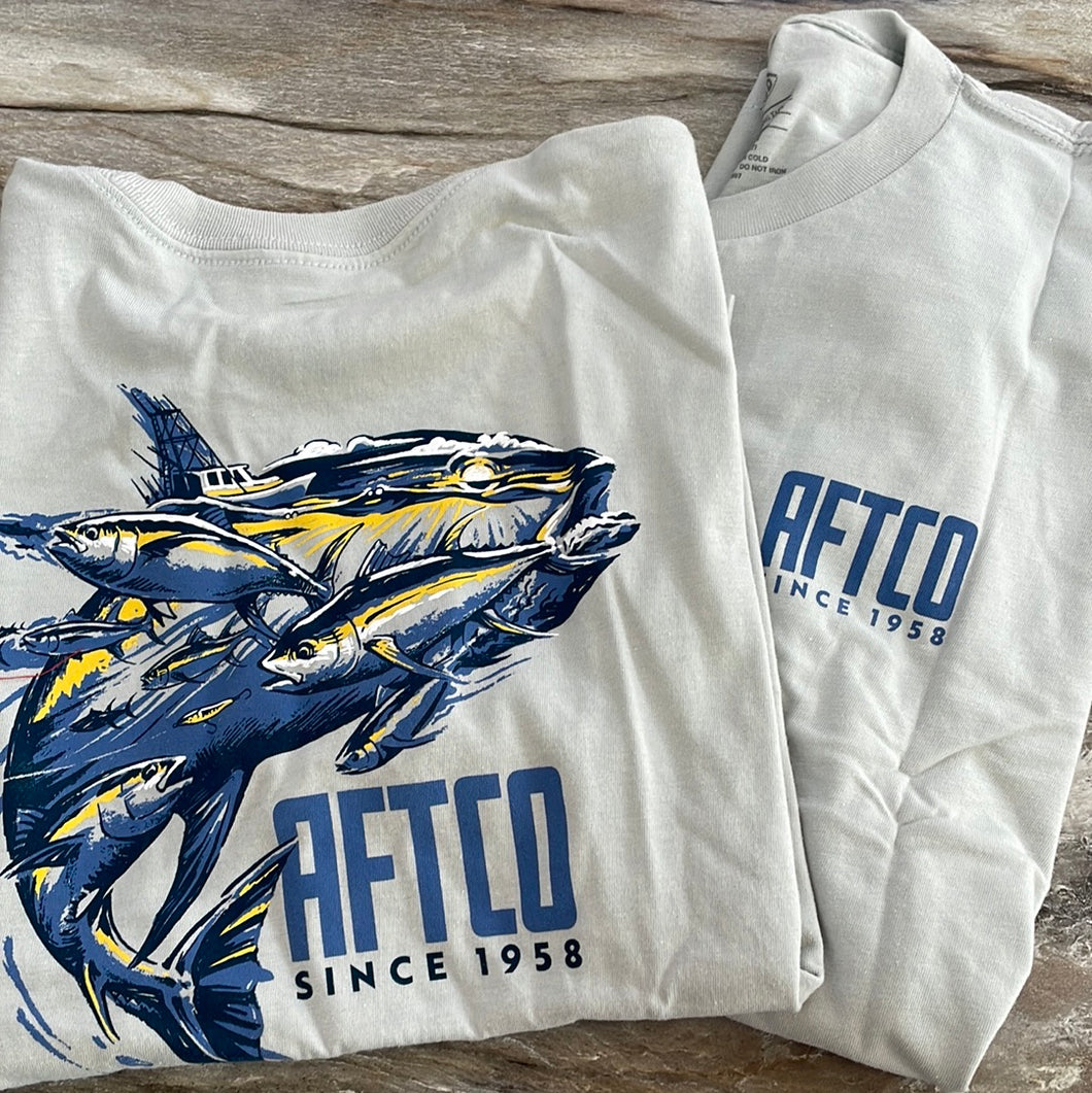 AFTCO Youth Turnover T-shirt Silver