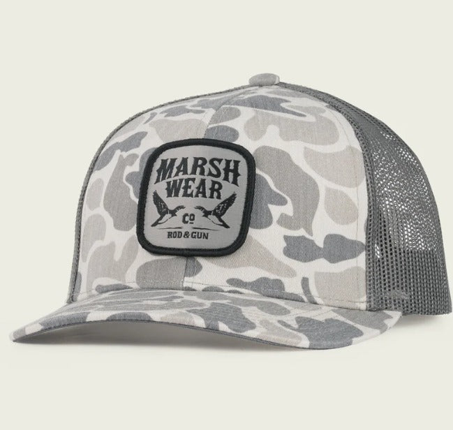 Marsh Wear Daffy Trucker Hat Stone Mallard Camo