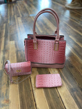 Load image into Gallery viewer, Pink Textured Purse with Accesories
