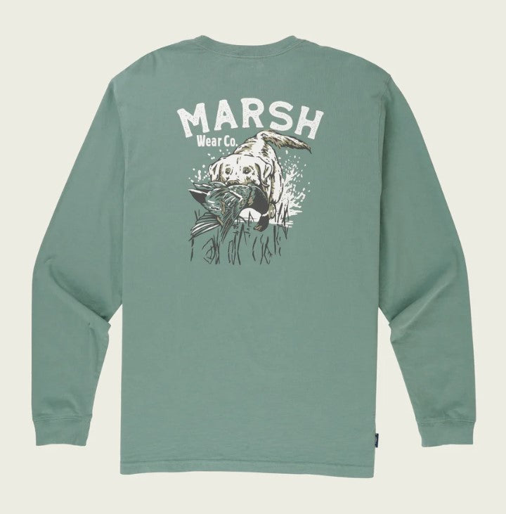 Marsh Wear Men's Red Catch LS T-Shirt Lily Pad