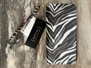Wallet Double Zip Zebra